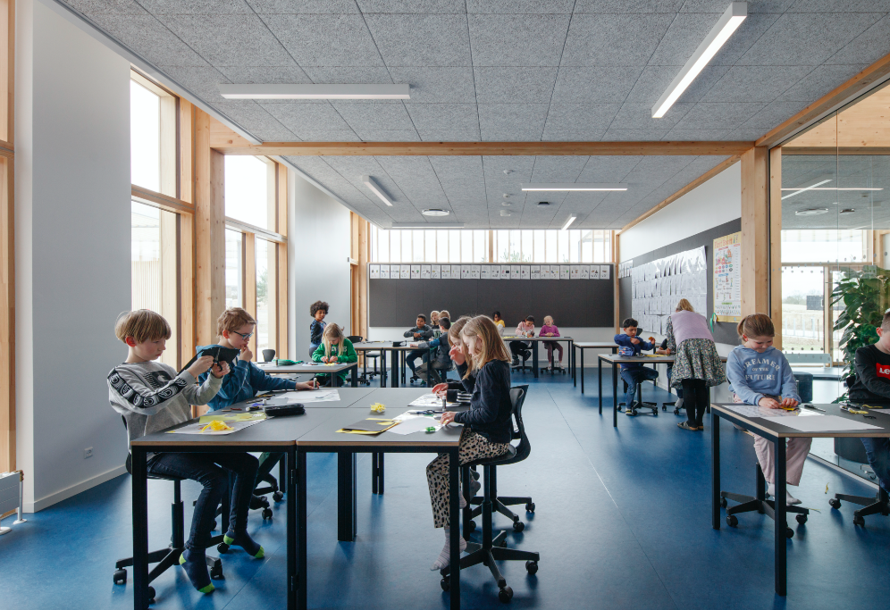 7. Erlev Skole, Haderslev - Årets skolebyggeri 2021. Fotograf: Niels Nygaard, Kilde: Arkitema