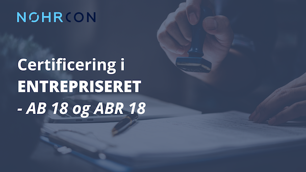 Banner - Certificering i entrepriseret AB 18 og ABR 18